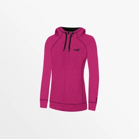 WOMEN'S ESSENTIAL HEATHER ZIP UP HOODIE Quick Access Pockets