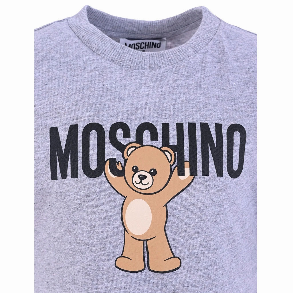 Versatile Comfort Style Sport Wear Moschino Kids Teddy Logo Maxi T-shirt