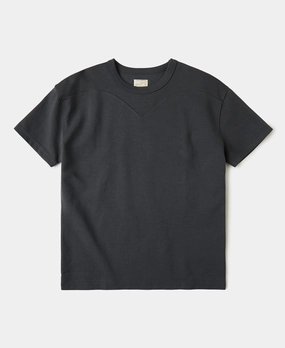Cotton-Nylon Curved Yoke T-Shirt - Vintage Black Effortless Comfort Eco Friendly Fabric
