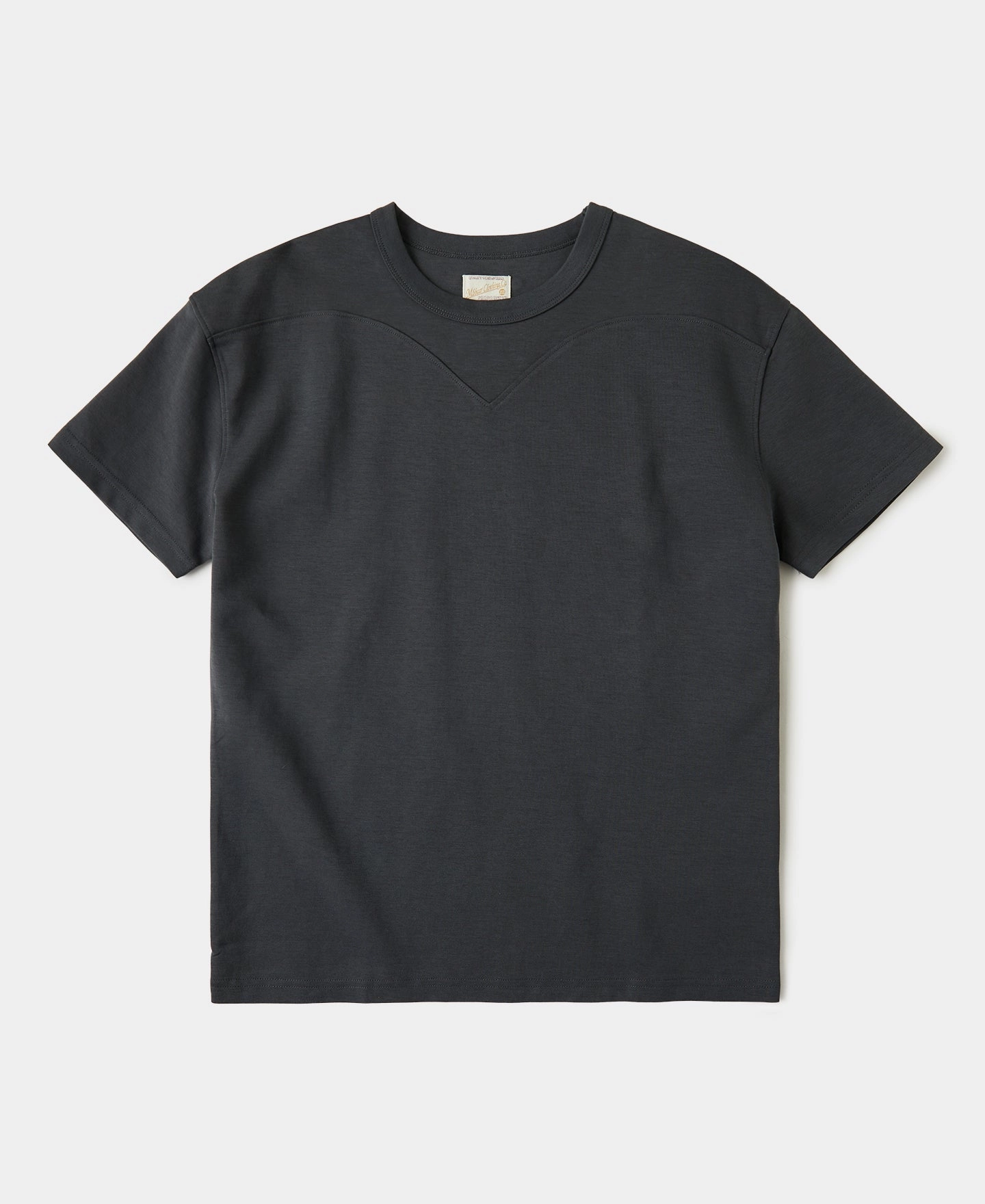 Cotton-Nylon Curved Yoke T-Shirt - Vintage Black Vintage Look Fresh Outfit Style
