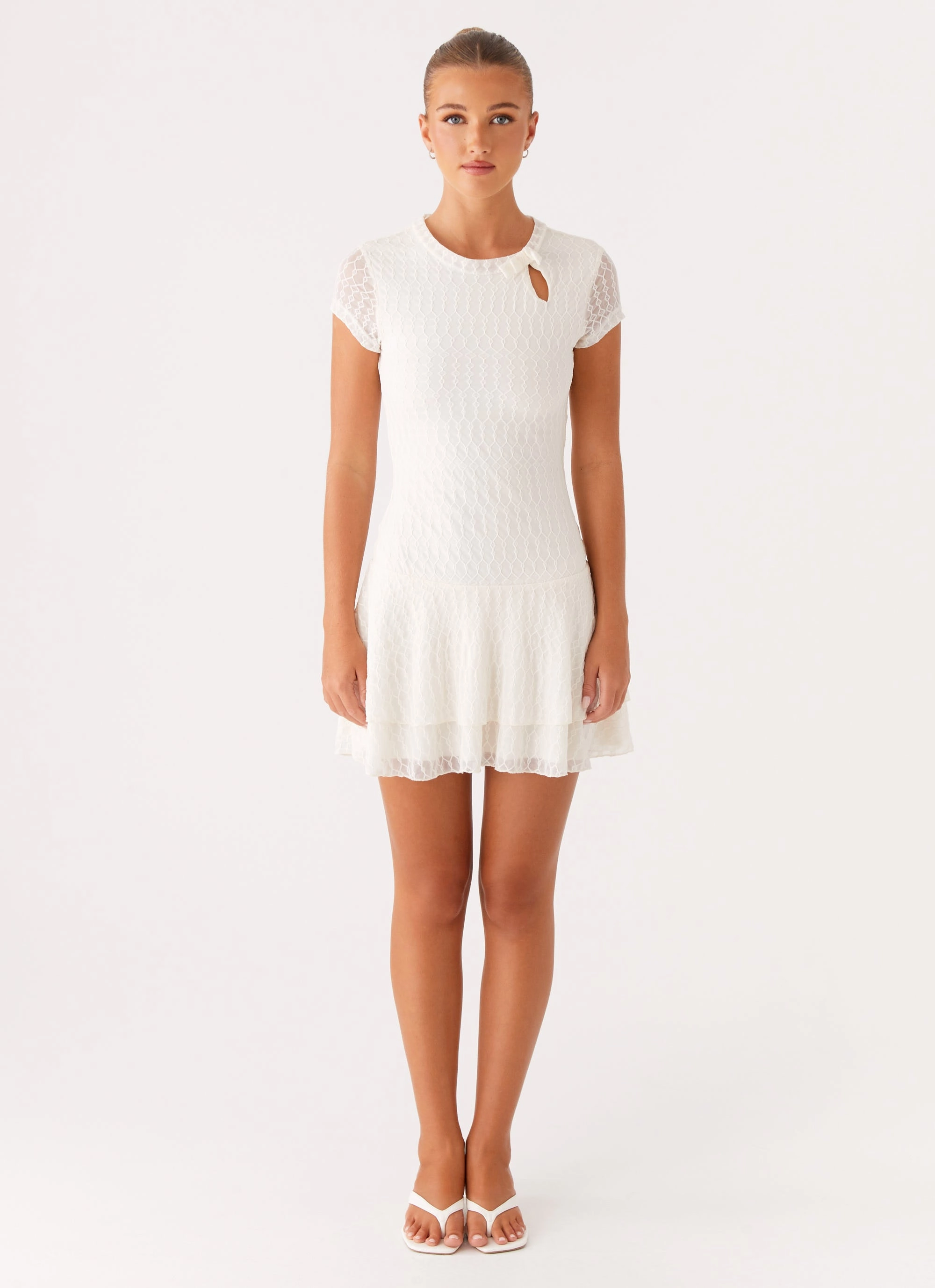 Esty Mini Dress - Ivory Easy Look Seasonal Comfort