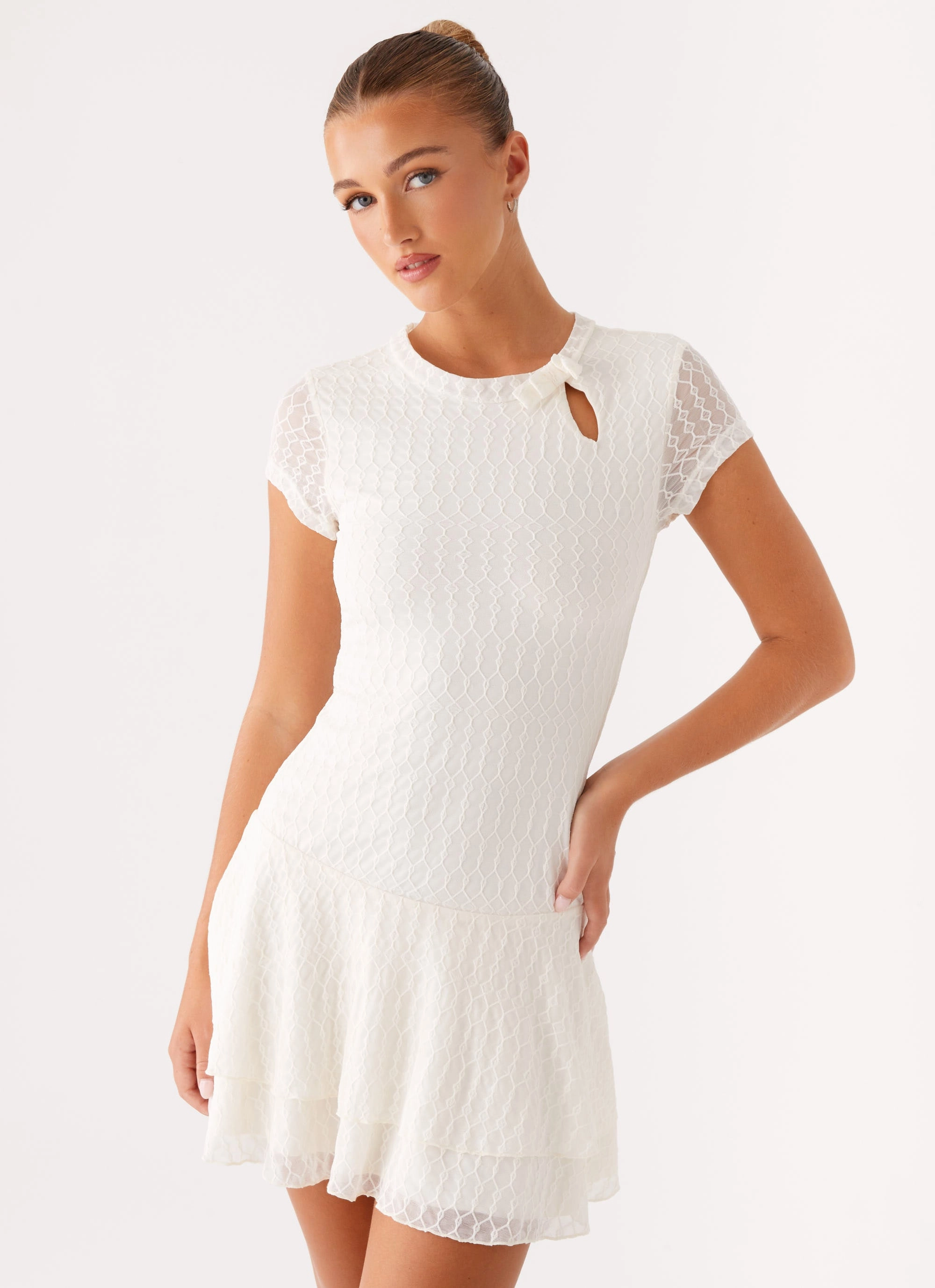Esty Mini Dress - Ivory Trend Texture