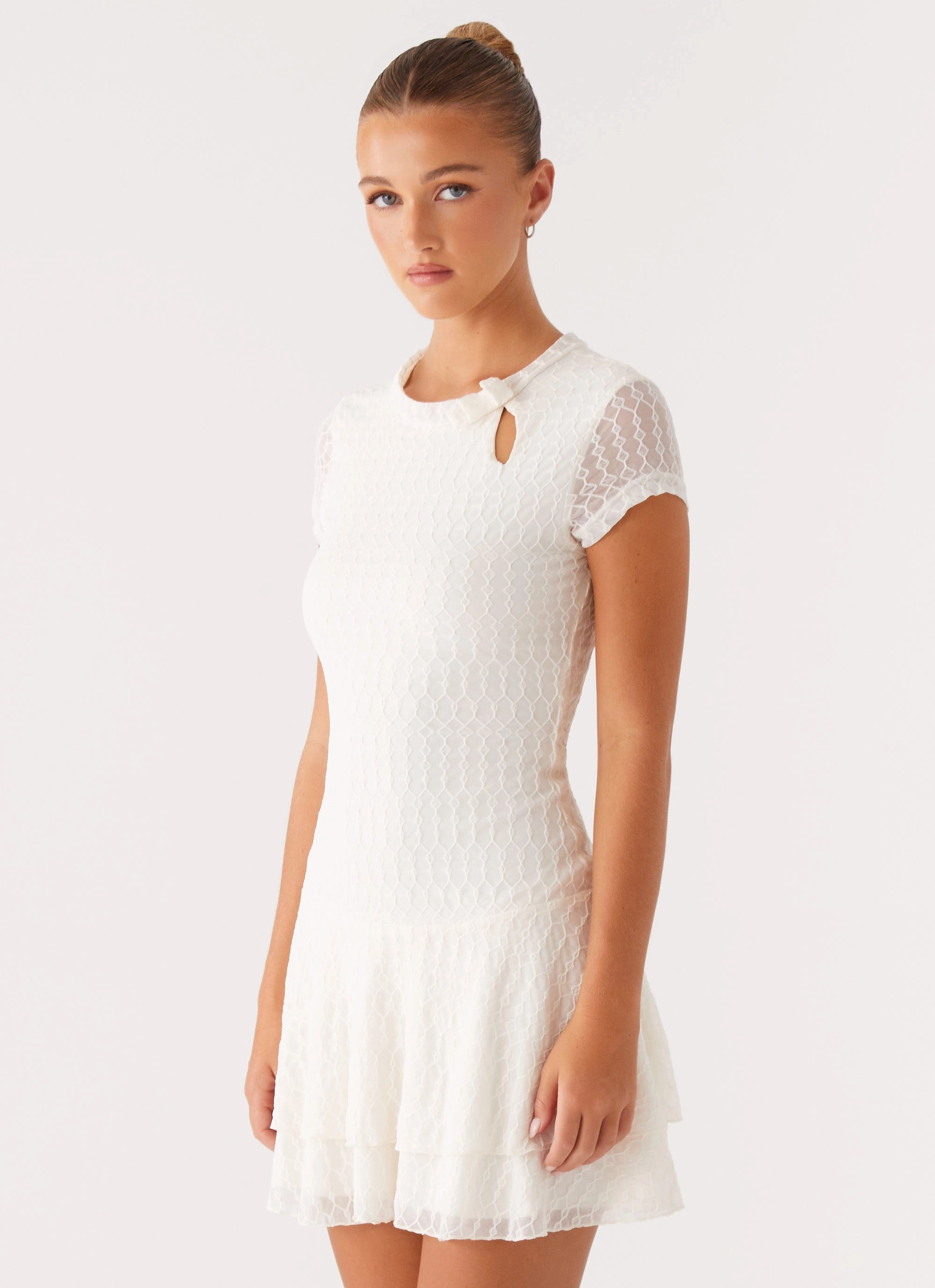 Esty Mini Dress - Ivory Feminine Tailoring