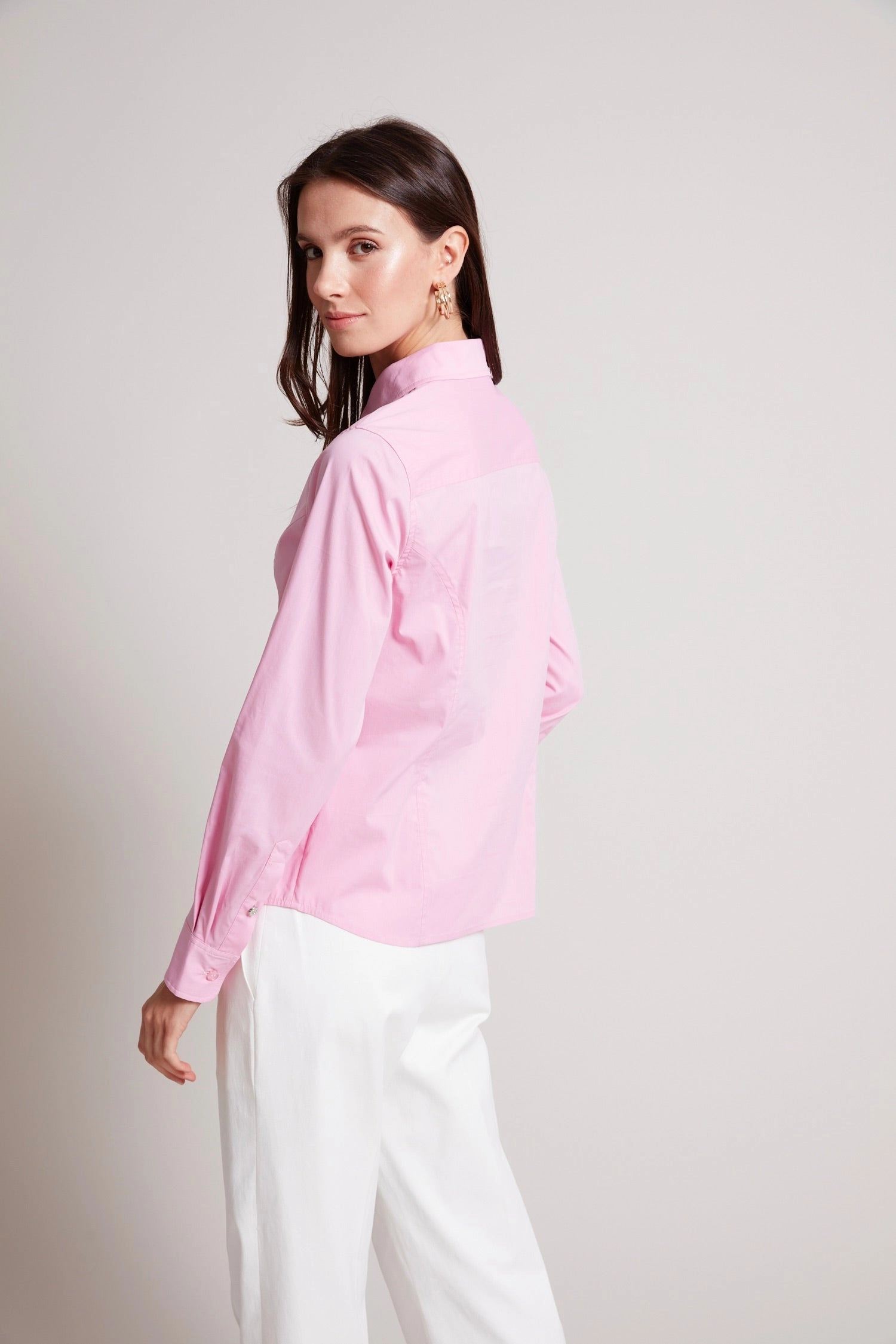 Tina Princess Cut Semi-Fitted Buttoned Down Stretch Shirt - Cotton Candy Contemporary Style Timeless Piece
