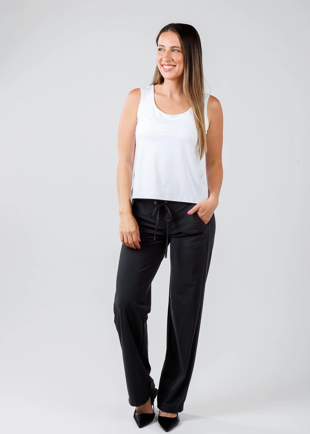 Effortless Style Supportive Fit Candice Straight Pants - Black