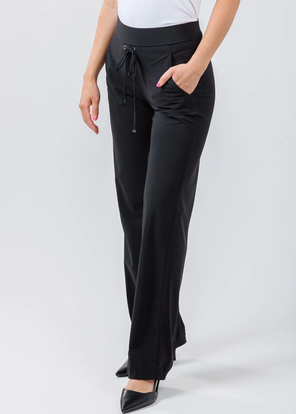 No Ride Up Candice Straight Pants - Black