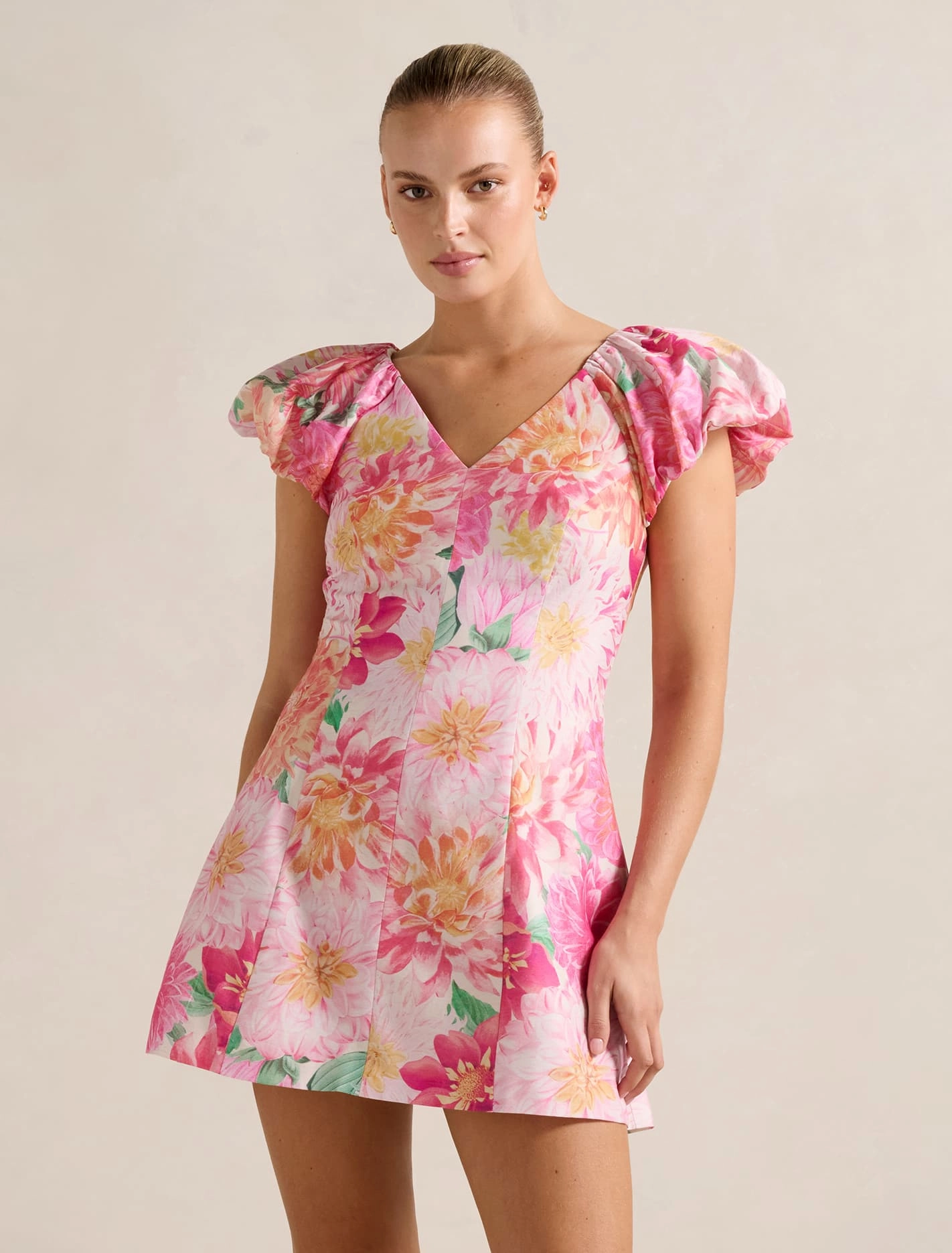 Elyssa Puff Sleeve Mini Dress Sculpted Fit