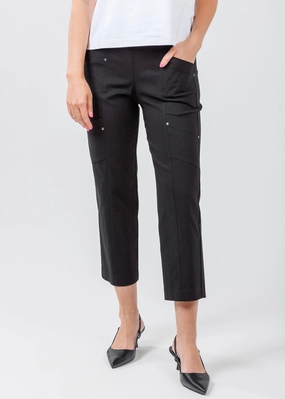 Timeless Appeal Crop Cargo Pants - Black