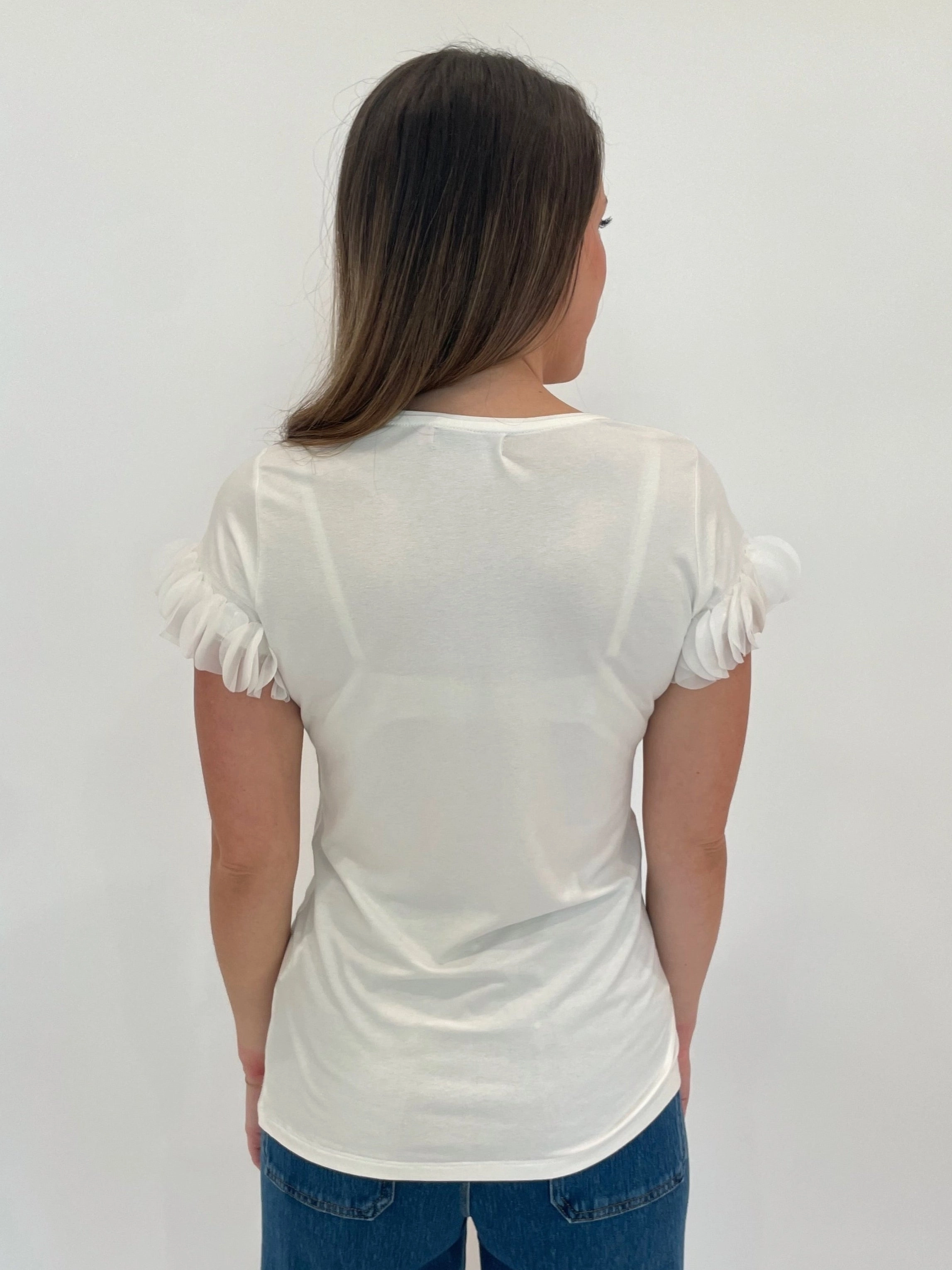 Acapulco Ruffle Top - White Go-To Look Tall Option