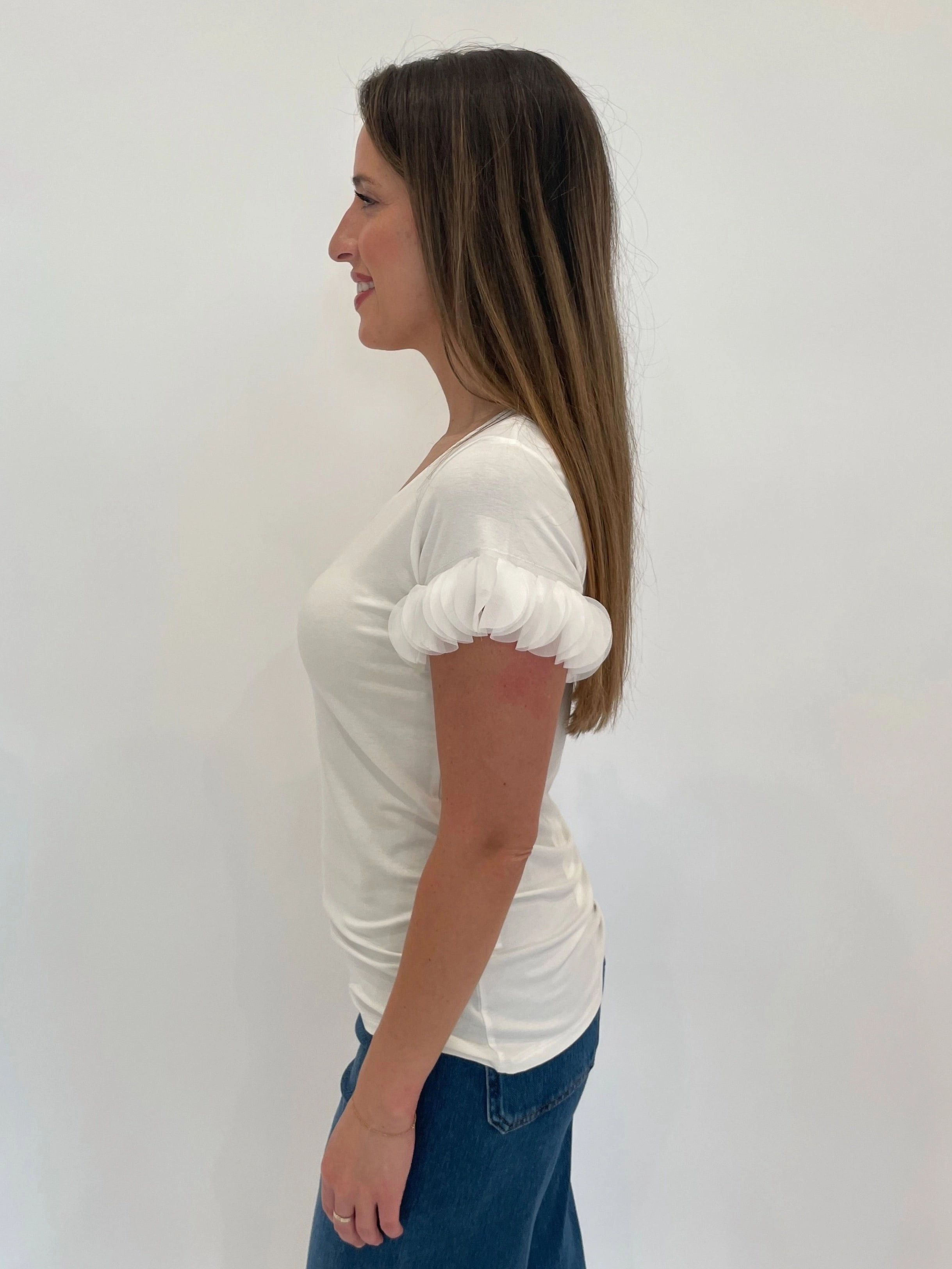 Cozy Wear Acapulco Ruffle Top - White