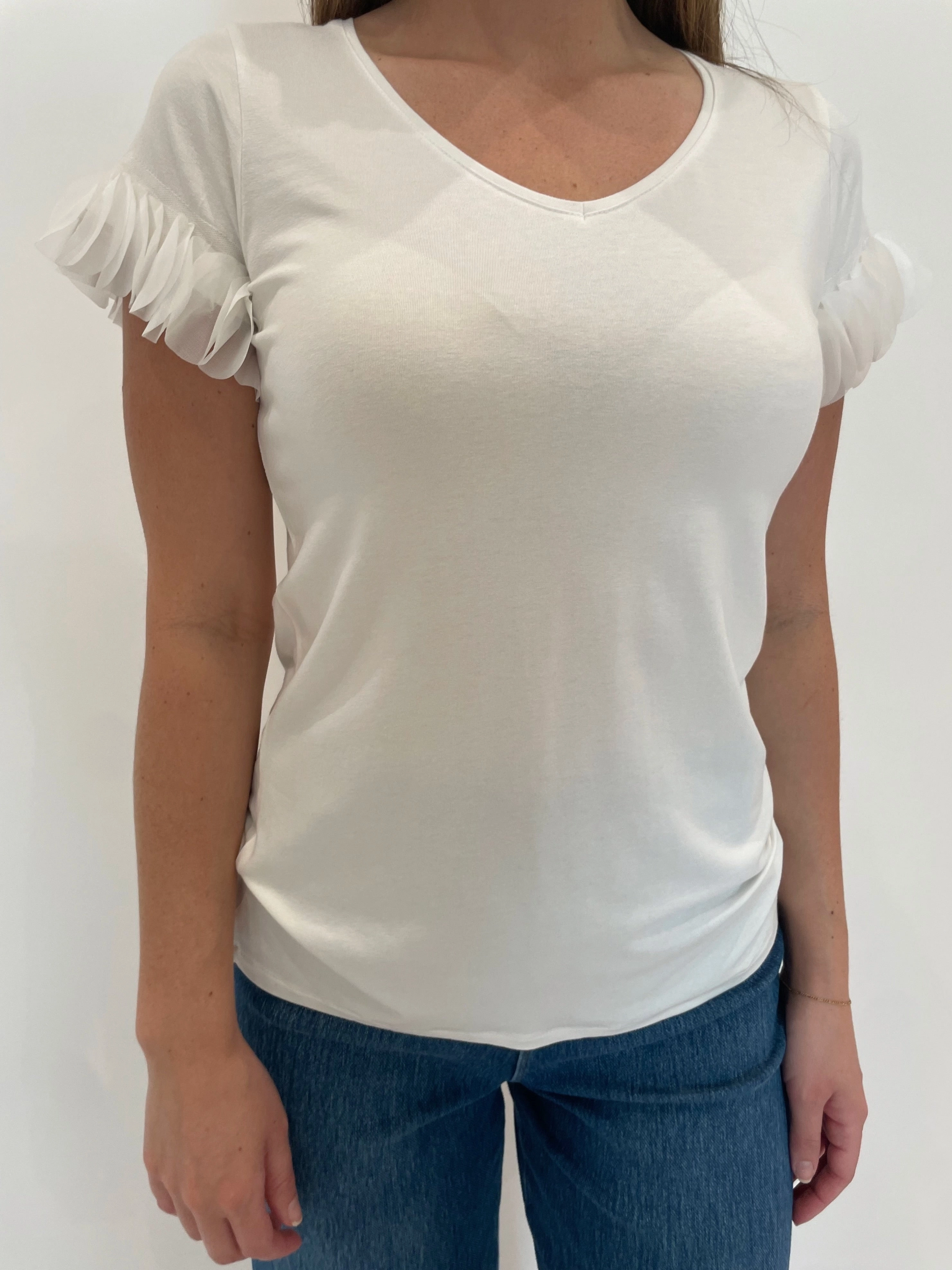 Acapulco Ruffle Top - White All Day Comfort Tech