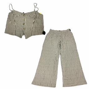 Non Restrictive Cut Pants Set 2Pc By Fashion Nova In Black & Cream, Size:1X