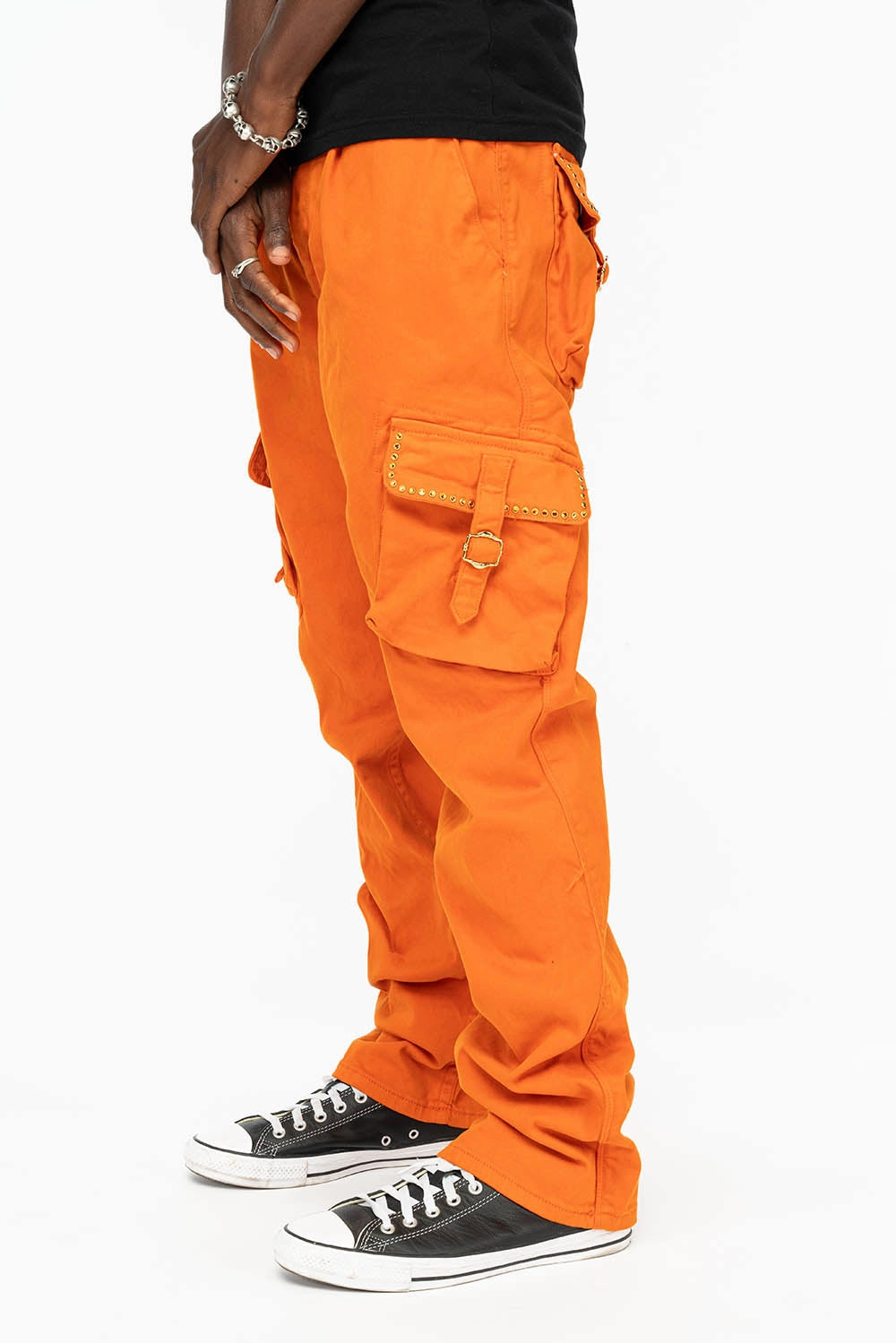 Vintage Lover Teen Outfit Home Comfort Teen Outfit ROBINS NEW MILITARY STYLE CARGO PANTS IN ORANGE WITH ORANGE CRYSTALS