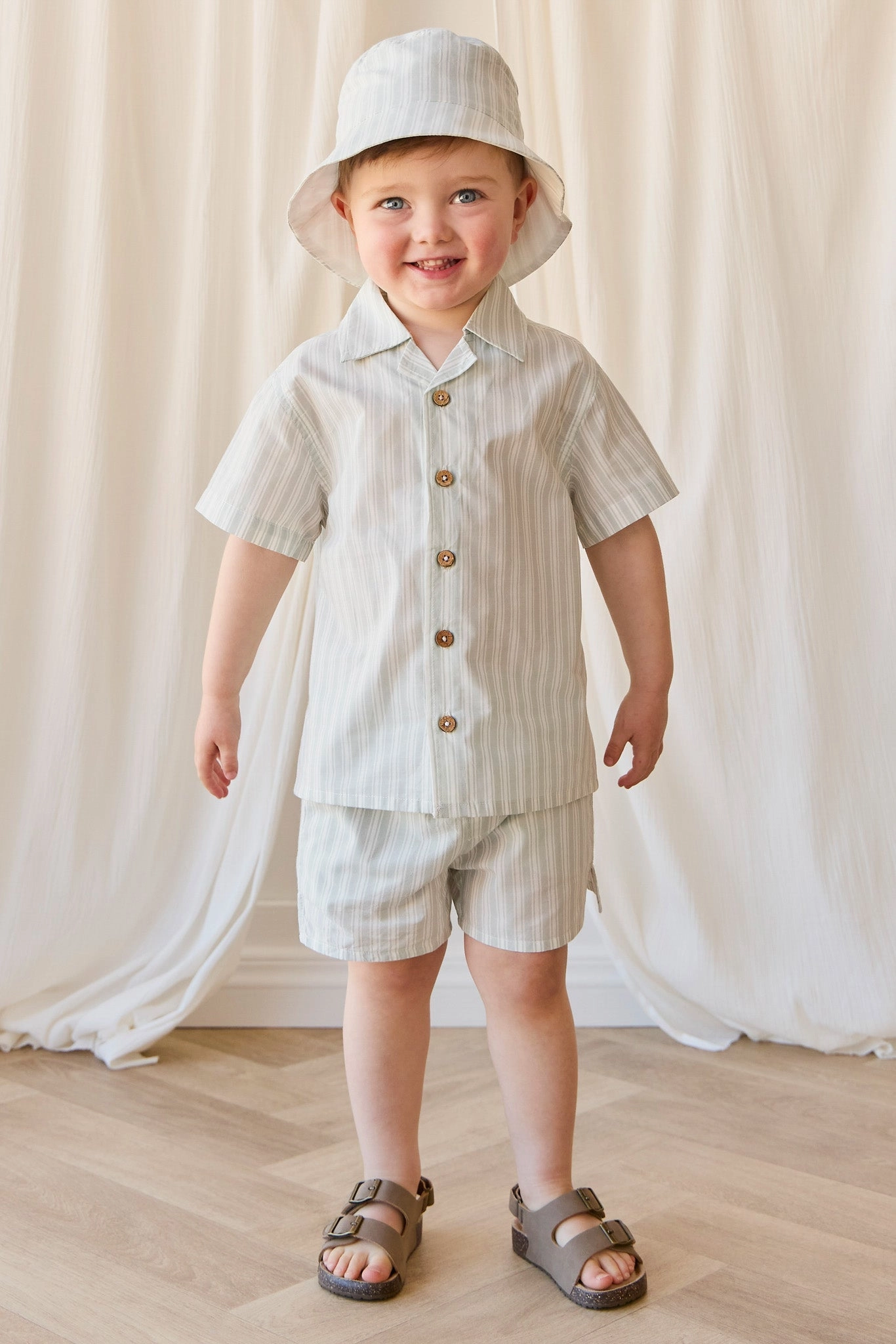 Organic Cotton Silas Short - Variegated Stripe Shoreline Ultra Breathable