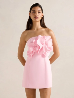 Insulating-Lining Tessa Flower Mini Dress