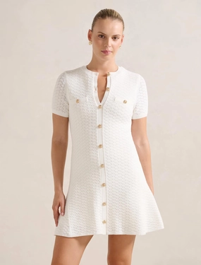 Pure Motion Rosa Stitch Interest Knit Mini Dress