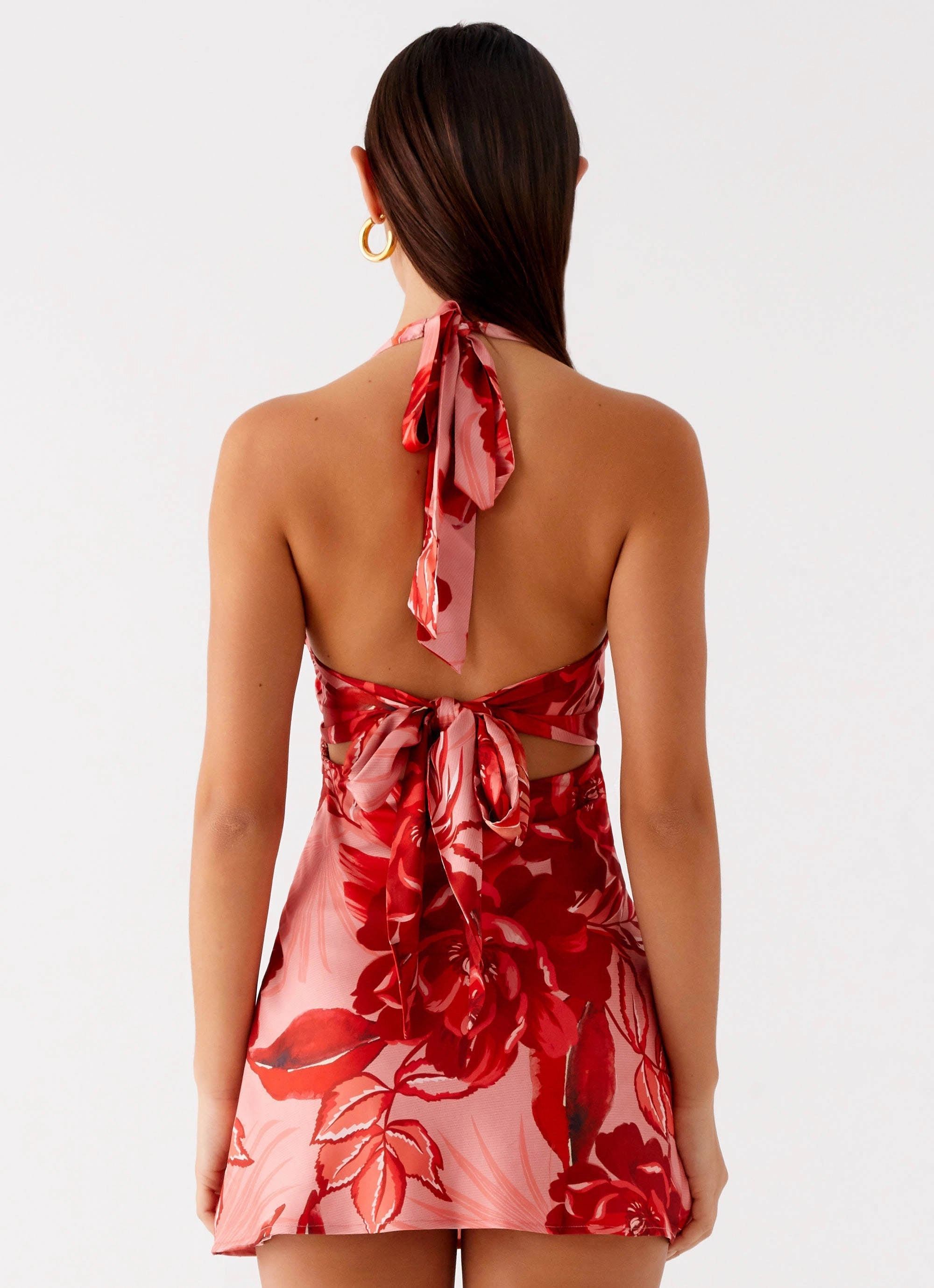 Runway-Ready Heavy Hearted Mini Dress - Sicily Sunsets Print