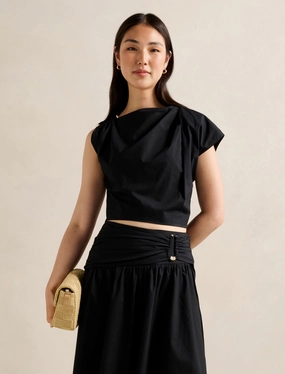 Dottie Draped Hardware Top Bonded Seam Construction