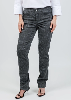 Sleek Appearance EcoFriendlyMaterial Dream Straight Jeans 32" - Light Grey Leopard