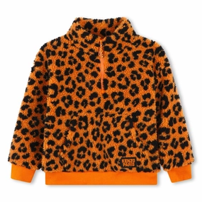 LightReflectiveTrim Snag Free Fabric Kenzo Kids Faux Shearling Sweatshirt