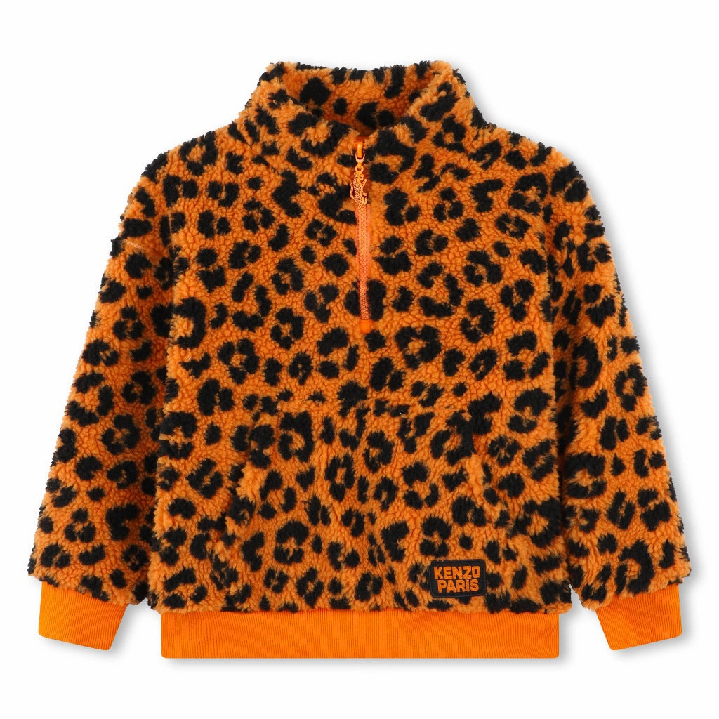 LightReflectiveTrim Snag Free Fabric Kenzo Kids Faux Shearling Sweatshirt