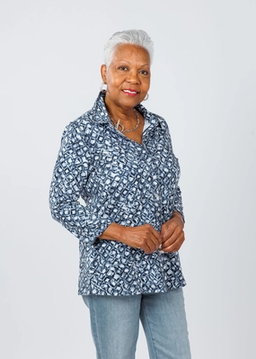 Morning Comfort Winter Fashion Karen 3/4 Sleeve Shirt Jacket - Mosaic