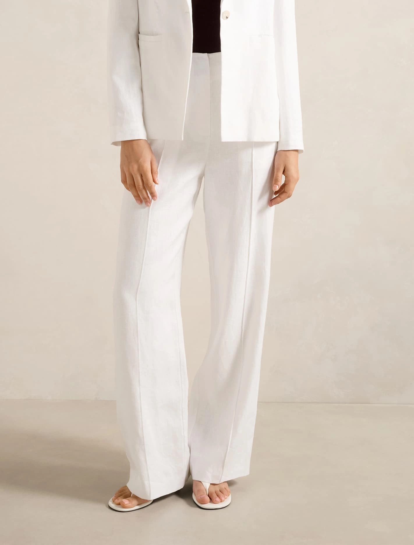 Casual Wear Versatile Waist Posey Linen Wide Leg Pants