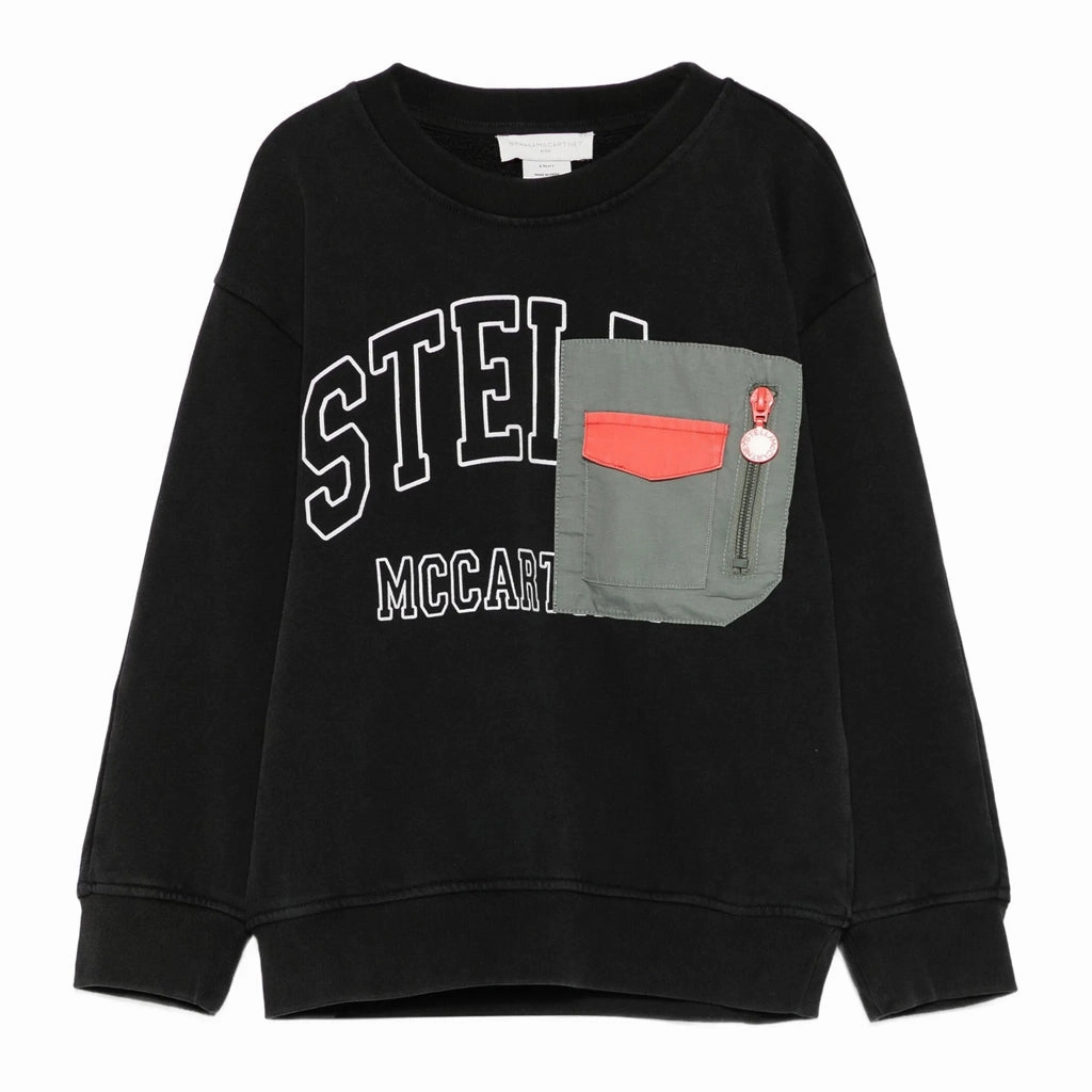 Comfortable Collar Stella McCartney Kids Logo Graphic Fleece Sweatshirt