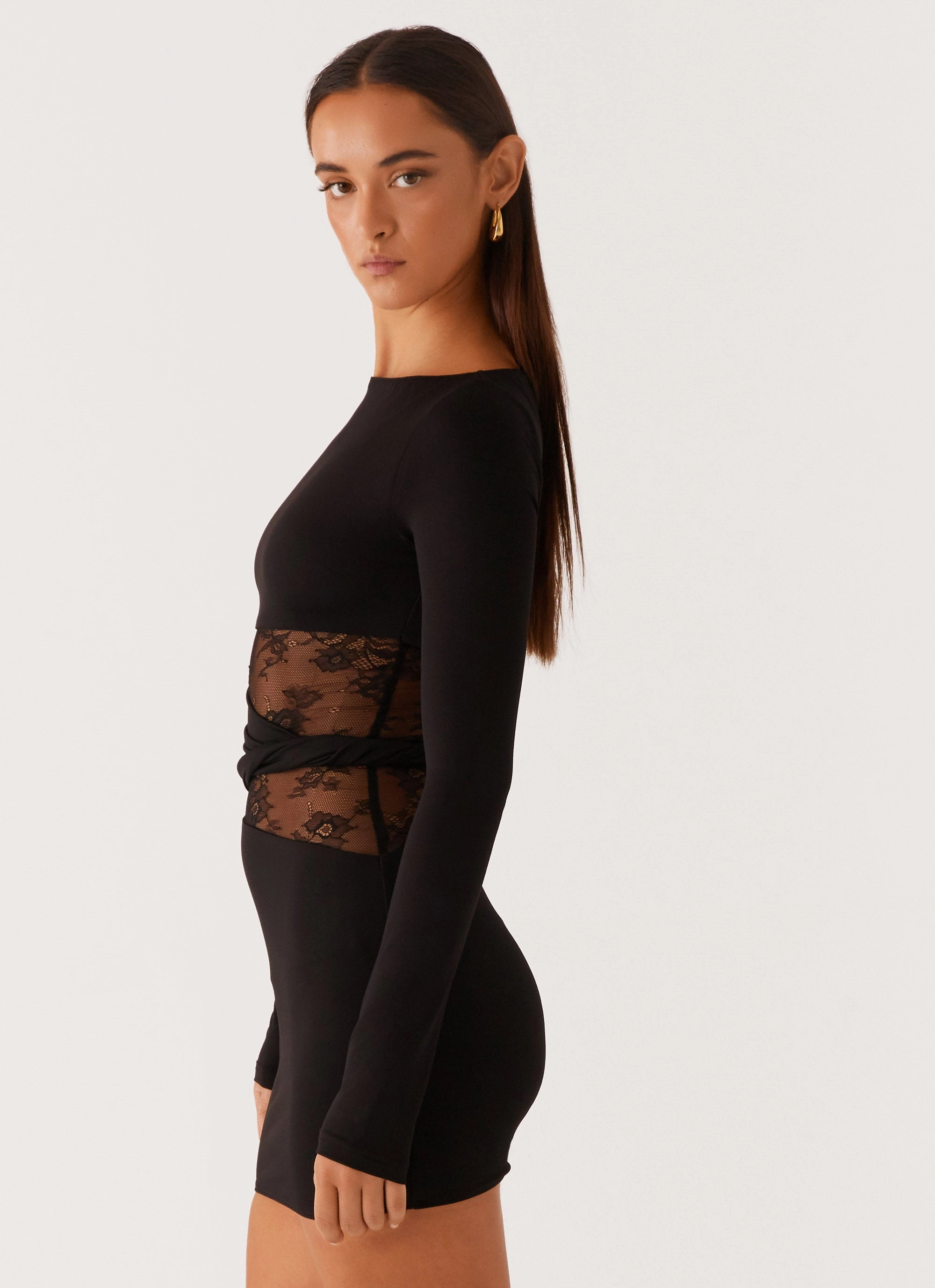 Echo Long Sleeve Mini Dress - Black Breath Ease