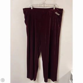 Sporty Fit Versatile Comfort Pants Lounge By Time And Tru In Red, Size: 2x