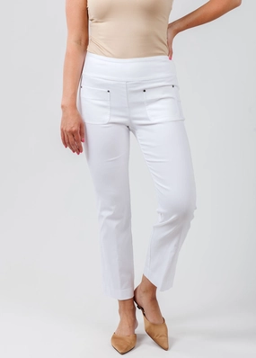 TearResistantMaterial Easy Travel Baby Boot Pant With Patch Pocket - White