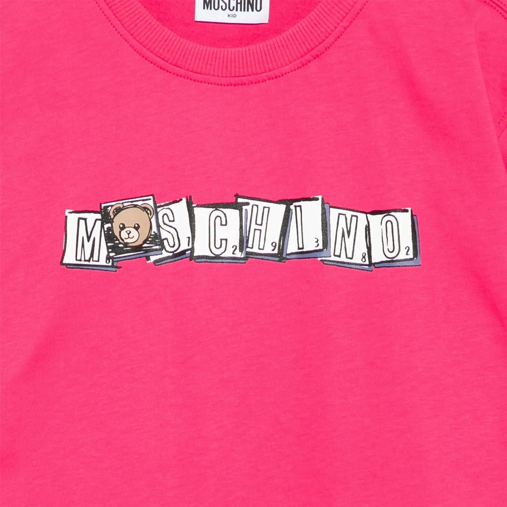 yoga clothing Sun Protection Moschino Kids Teddy Logo Maxi T-shirt