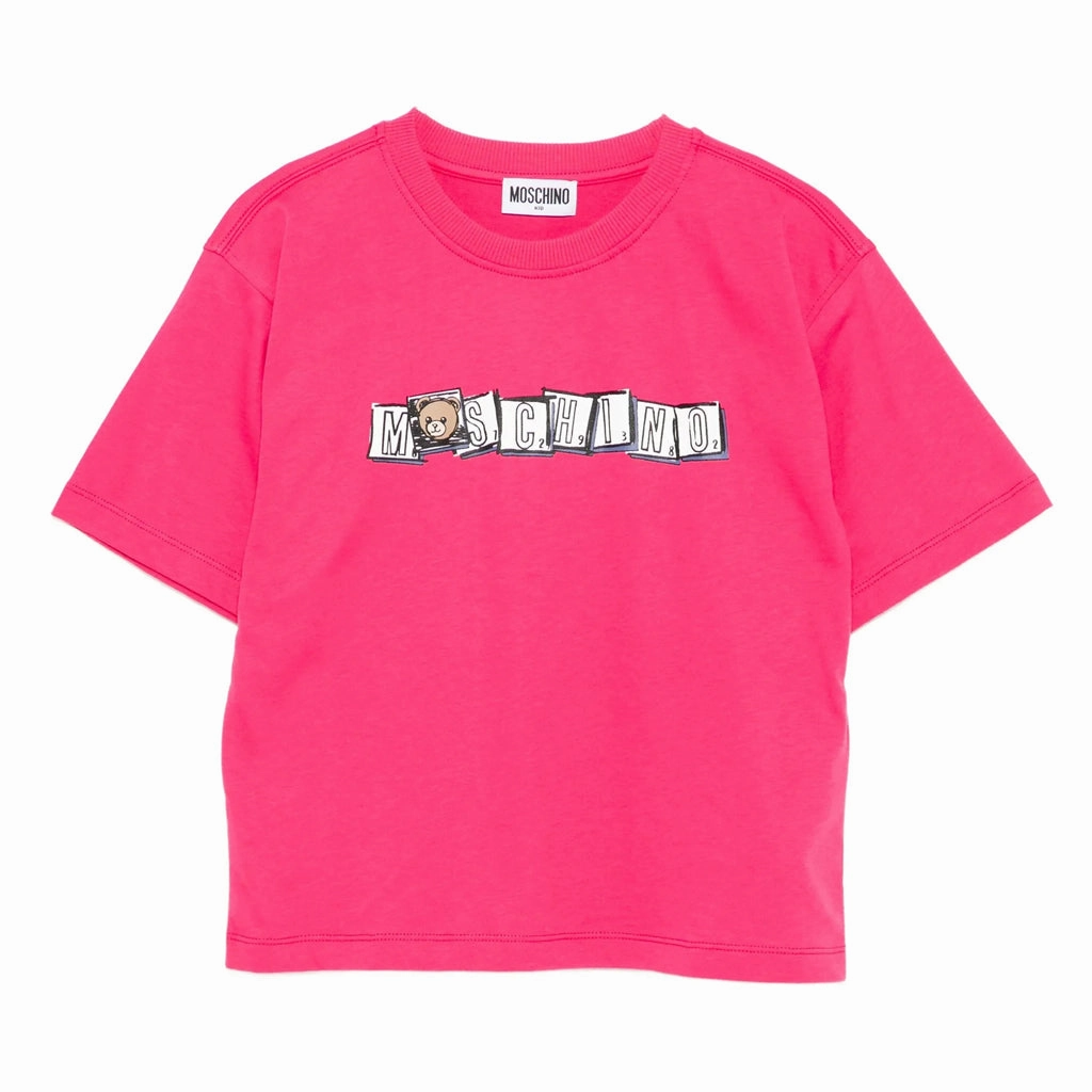 Minimal Look Moschino Kids Teddy Logo Maxi T-shirt