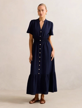 Eleanor Button Down Midi Dress Soft Silhouette Petite Chic