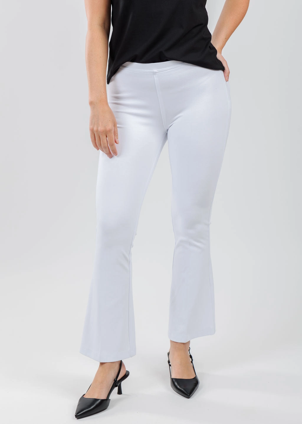 Ella Paramount Knit Pants - White Clean Finish Layer Friendly