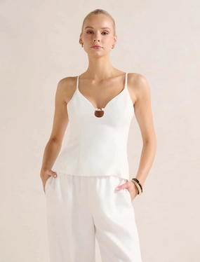 Layered Collar Structure Layered Neckline Details Emery Strappy Top