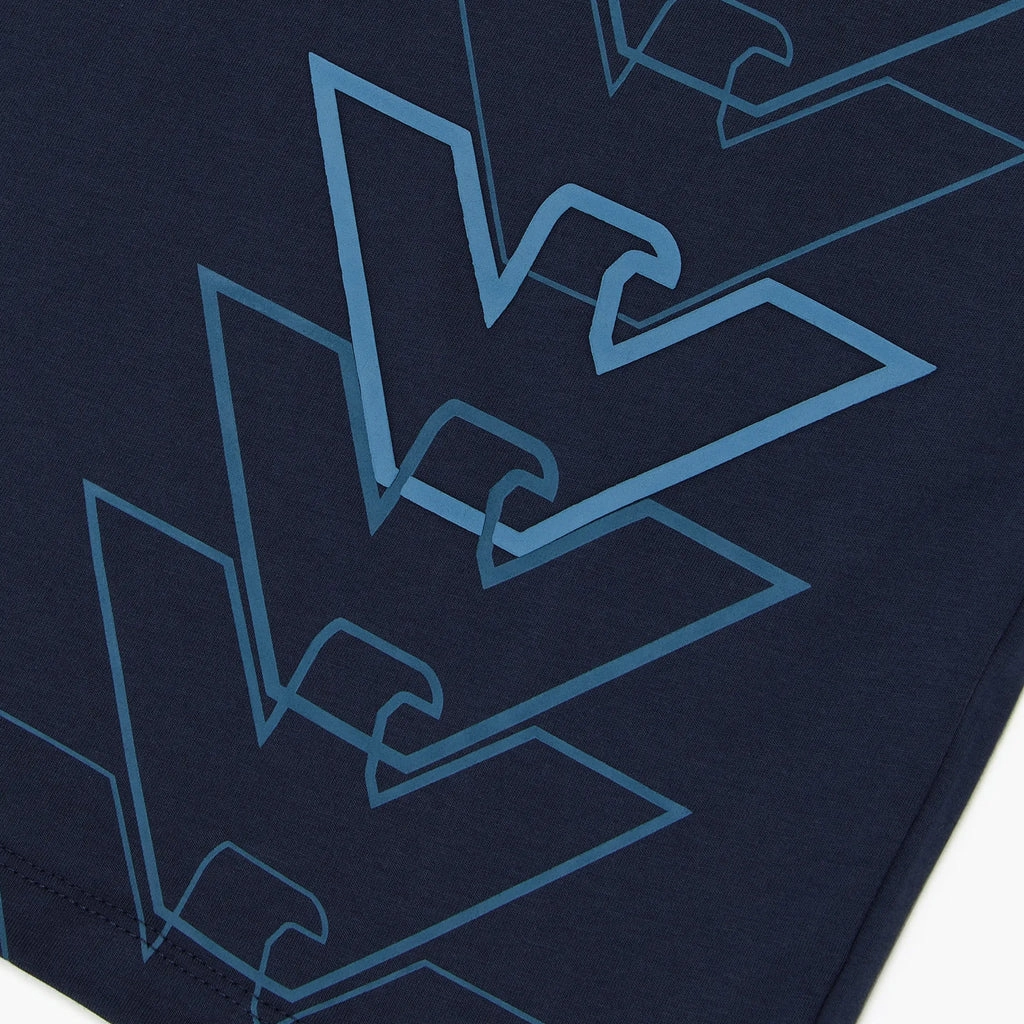 Relaxed Comfort Fit Slim Waist Emporio Armani Junior Asv Ea Crew Oversized Jersey T-shirt With Emporio Armani Gradient Logo