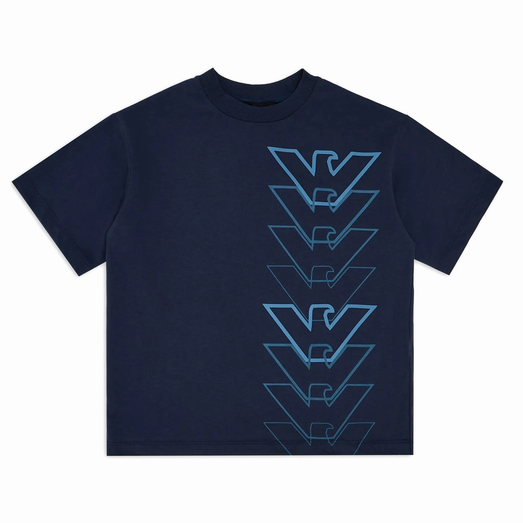 Emporio Armani Junior Asv Ea Crew Oversized Jersey T-shirt With Emporio Armani Gradient Logo Perfect Layer Comfy Stretch Wear