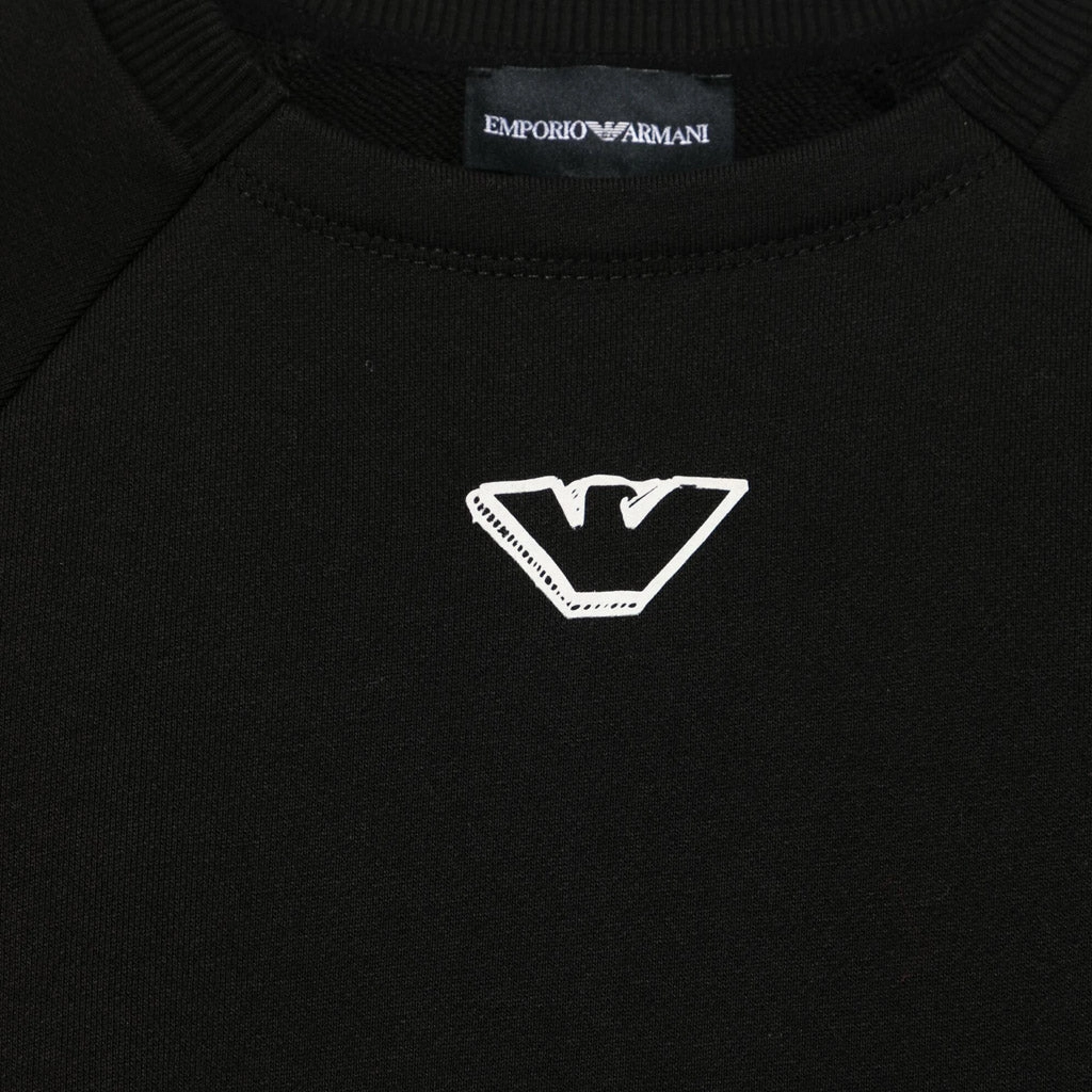 HiddenStoragePocket Fade Resistant Dye Emporio Armani Junior Ea Crew Jersey Sweatshirt With Eagles Graphic Design