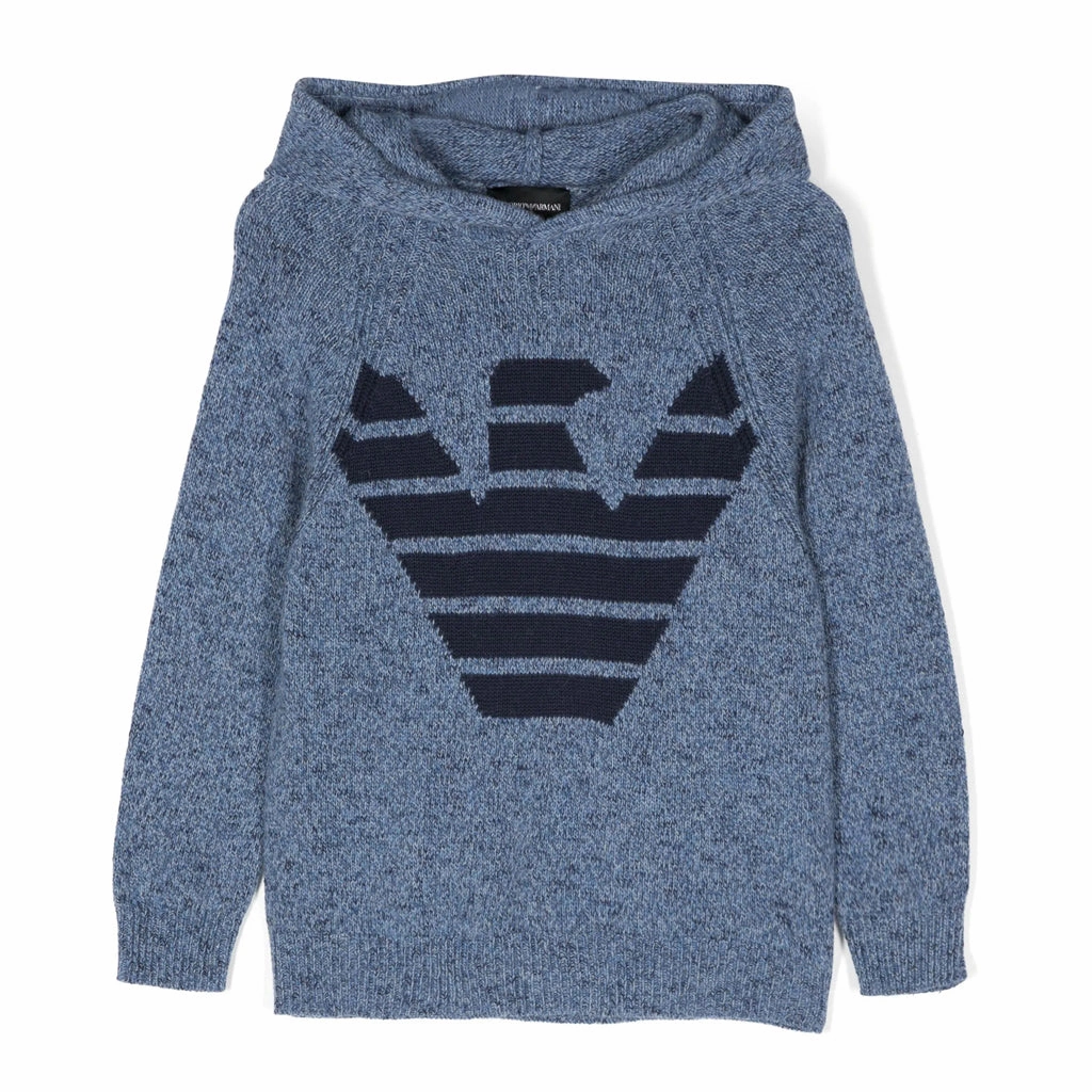 Emporio Armani Junior Eagle-intarsia Hoodie Camo Print