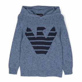 Emporio Armani Junior Eagle-intarsia Hoodie Camo Print