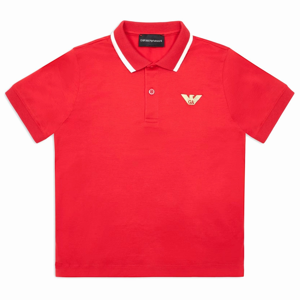 Emporio Armani Junior Eagle Logo Polo Shirt Casual Long Sleeve Formal top