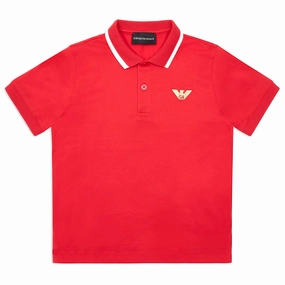 Emporio Armani Junior Eagle Logo Polo Shirt Casual Long Sleeve Formal top