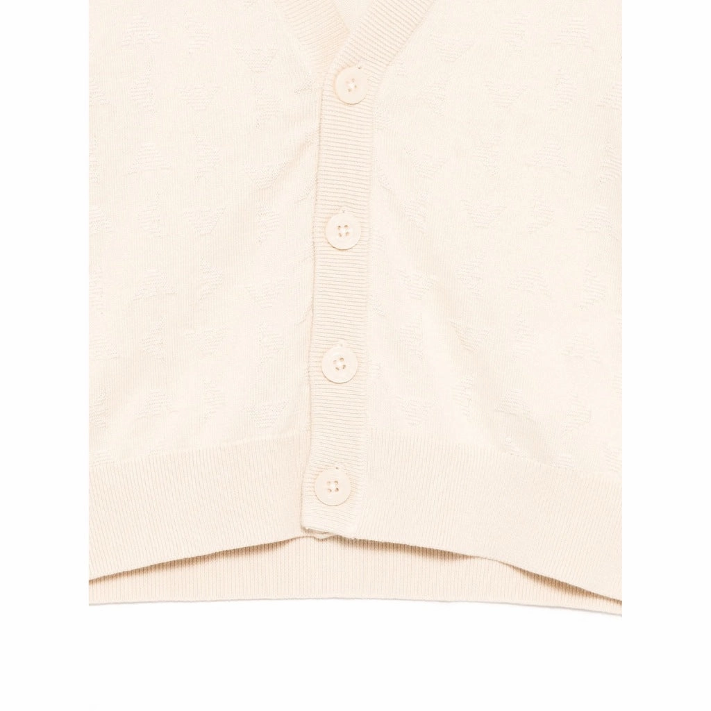 Functional Pockets Style Chill Proof Style Emporio Armani Junior Eagle Pattern Cardigan