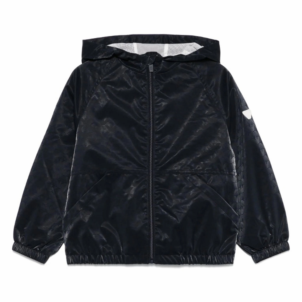 Double Layered Emporio Armani Junior Eagle Pattern Hooded Jacket