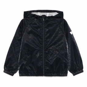 Double Layered Emporio Armani Junior Eagle Pattern Hooded Jacket