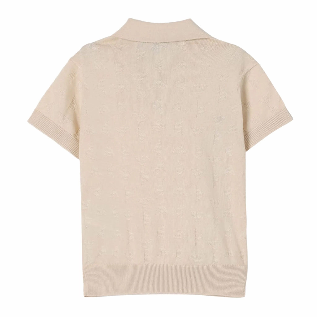 Emporio Armani Junior Eagle Pattern Knit Vest Strong Zip