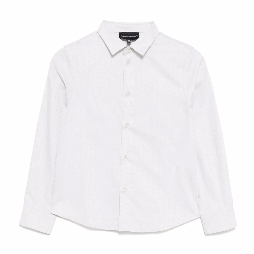 Emporio Armani Junior Eagle Pattern Shirt Reinforced Seam Technique SlimFit