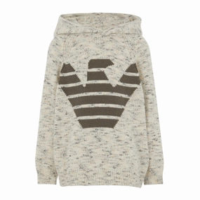 Emporio Armani Junior Eagles Hooded Sweater Adaptive Tension Bands