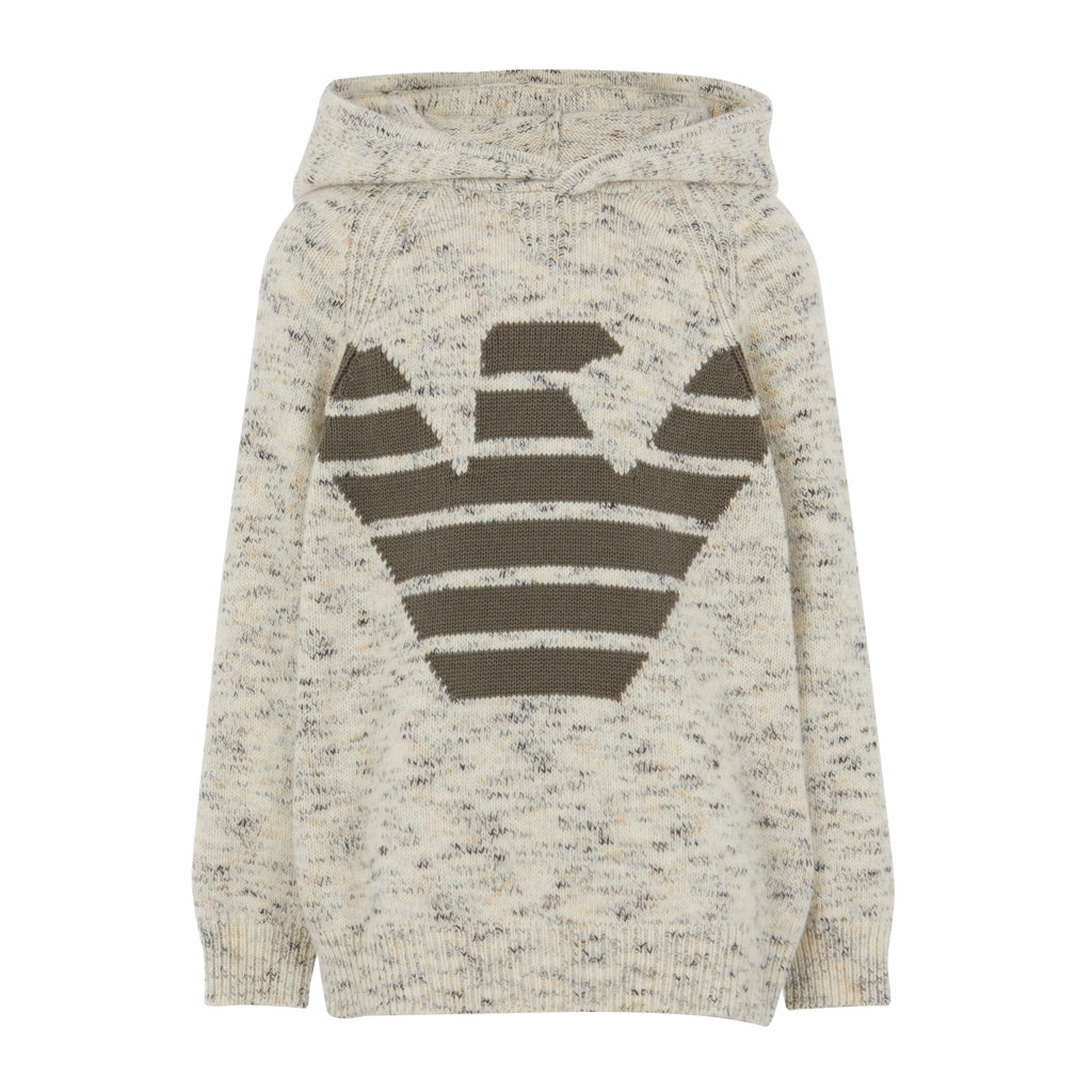 Emporio Armani Junior Eagles Hooded Sweater Crisp Detail